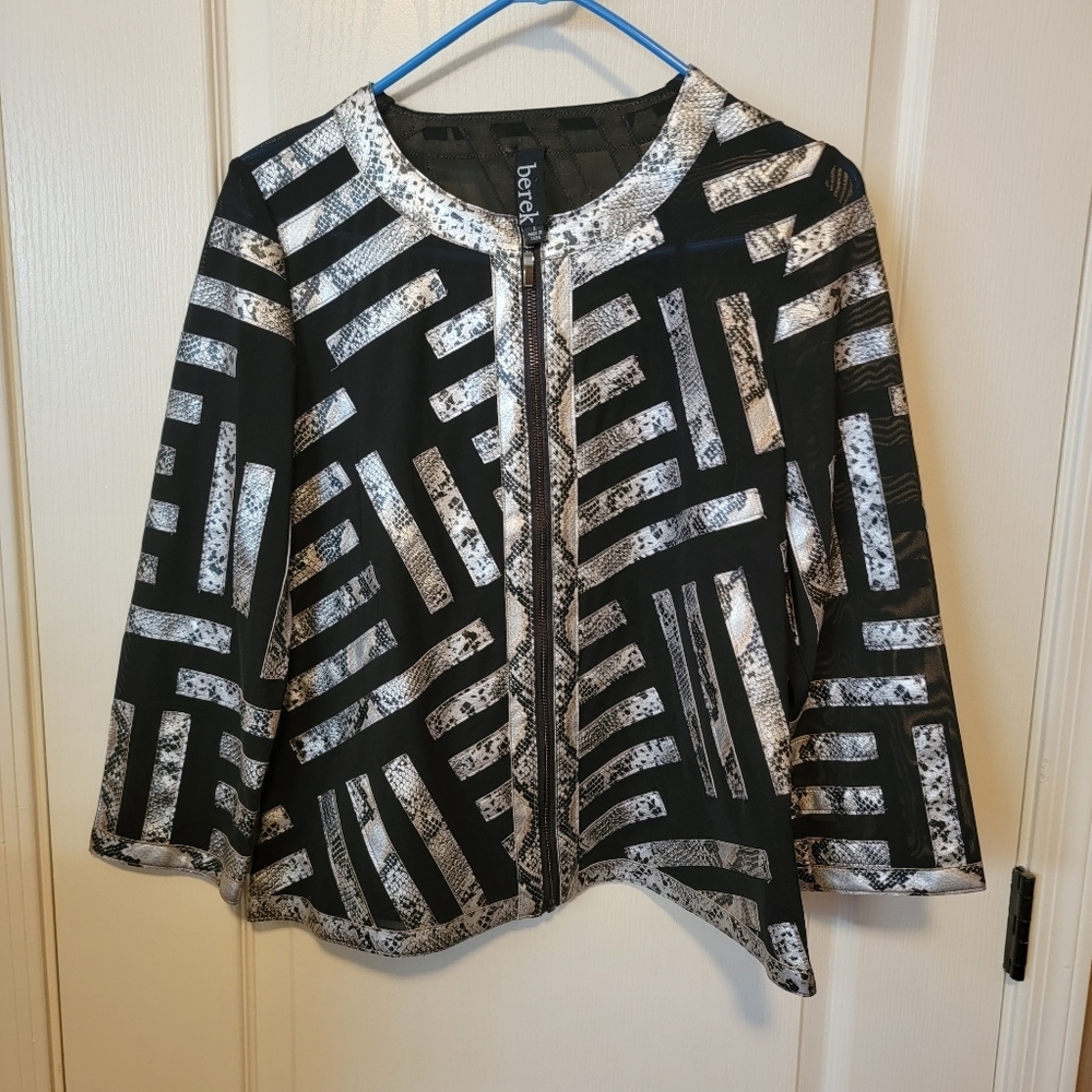 Berek Snakeskin Pattern Sheer Jacket